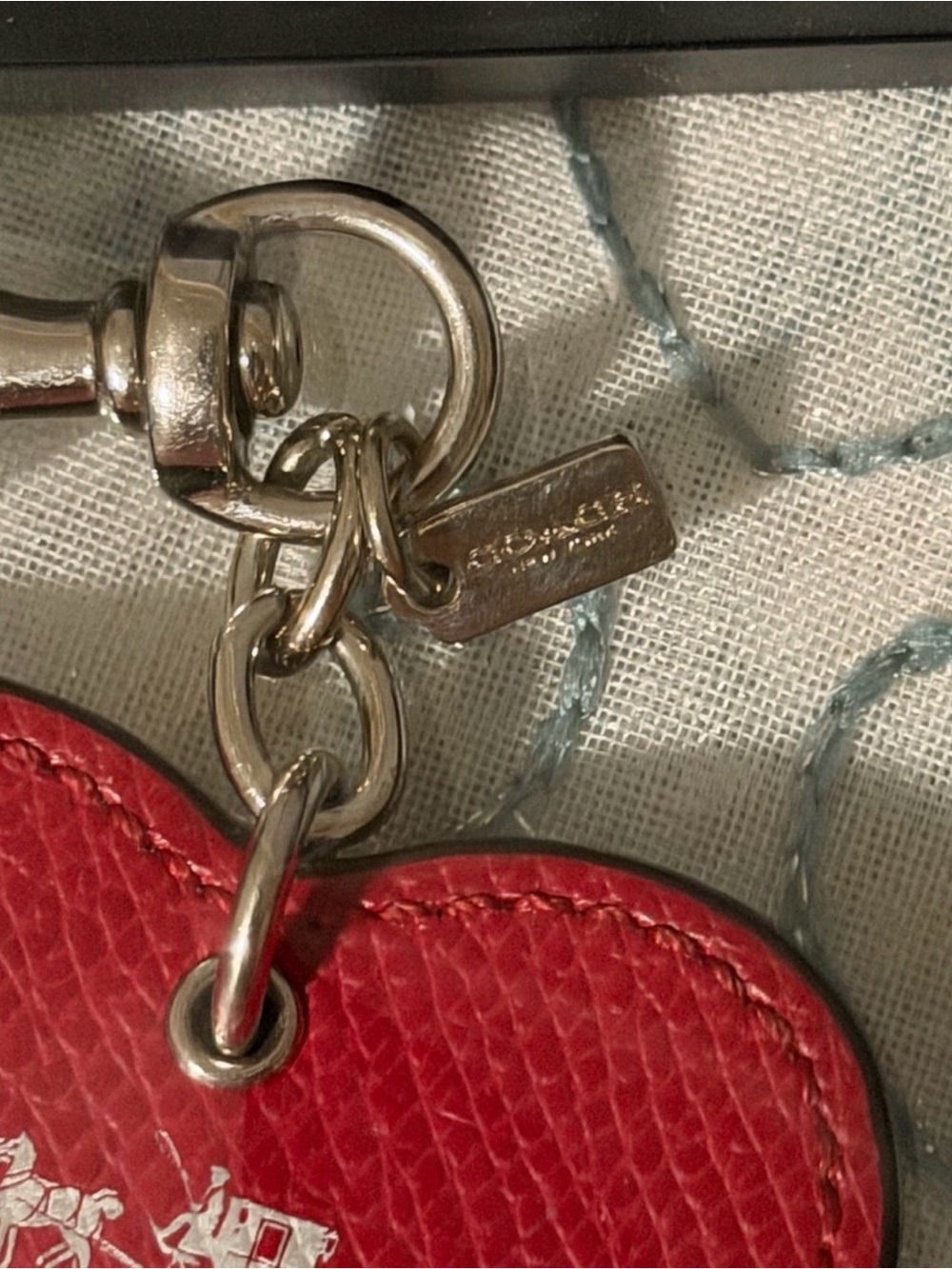 Coach Red Heart Leather Bag Charm - Picture 3 of 3